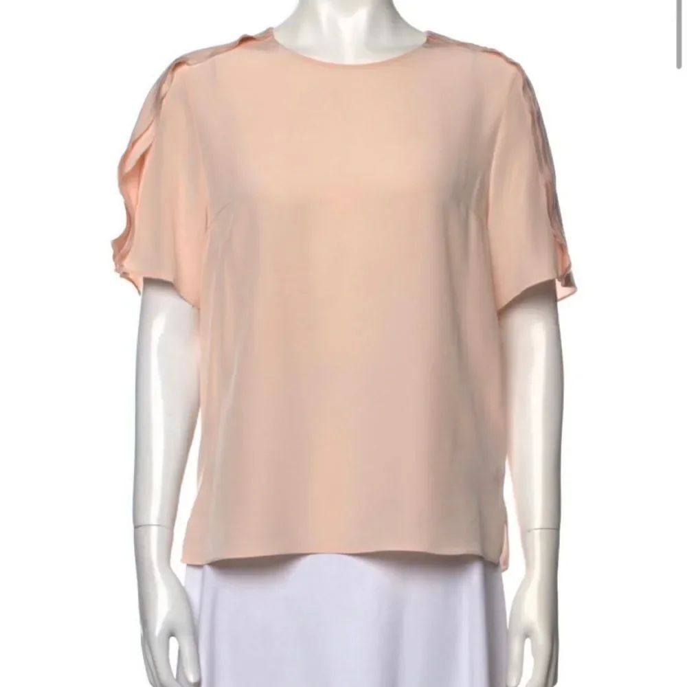 3.1 Phillip Lim Womens Short Sleeve Scoop Neck Blouse Size 8 100% Silk.